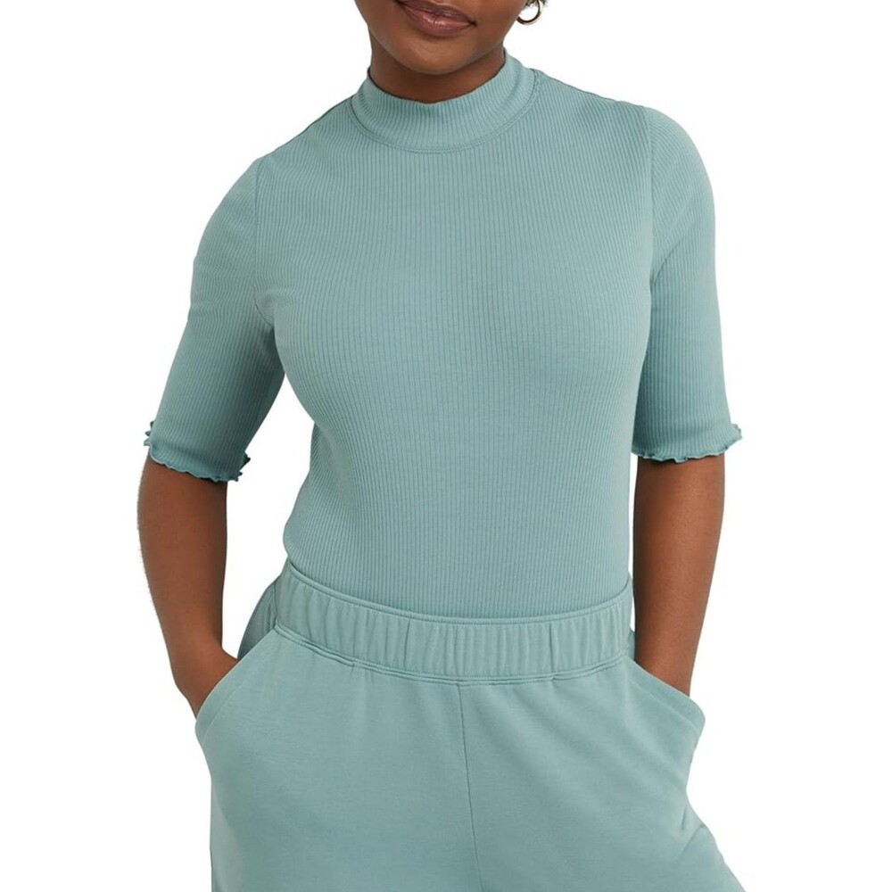 3 Packs Womens Originals Mockneck Bodysuit Ribbed Bodysuit for Women, Cotton 2XL